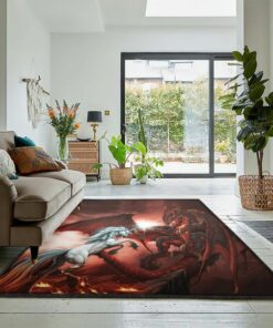 Mythical Creature Dining Room Rug, Unicorn Dragon Rug, Dragon Area Rug, Dragon Themed Rugs, Gift For Dragon Lovers, Personalized Rug, Carpet For Living Room, Bedding Room Home Decor DG91