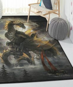 Mythical Creature Large Living Room Rugs, Dragon Rug, Dragon Area Rug, Dragon Themed Rugs, Gift For Dragon Lovers, Personalized Rug, Carpet For Living Room, Bedding Room Home Decor DG95