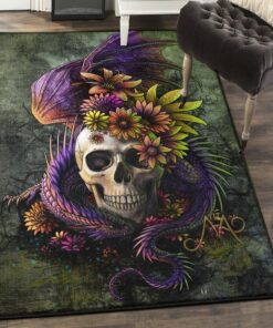 Mythical Creature Playroom Rug, Dragon Skull Rug, Skull Area Rug, Skull Rug for Living Room Bedroom Home Skull A73