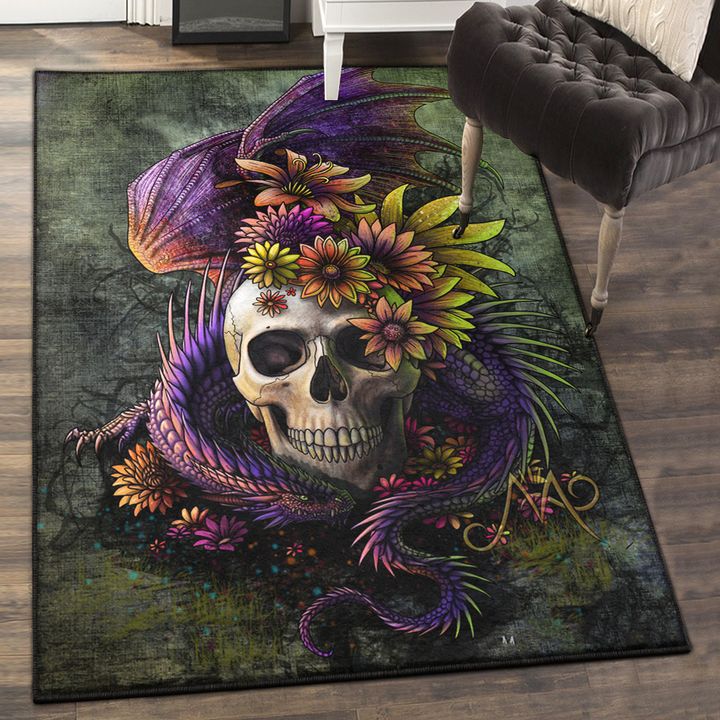Mythical Creature Playroom Rug, Dragon Skull Rug, Skull Area Rug, Skull Rug for Living Room Bedroom Home Skull A73