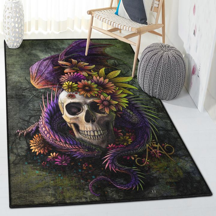 Mythical Creature Playroom Rug, Dragon Skull Rug, Skull Area Rug, Skull Rug for Living Room Bedroom Home Skull A73
