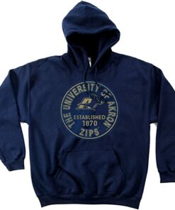 NCAA Akron Zips 50/50 Blended 8-Ounce Vintage Circle Hooded Sweatshirt