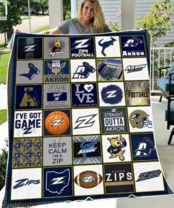 NCAA Akron Zips University Sherpa Fleece Blanket
