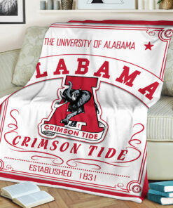 NCAA Alabama Crimson Tide Sherpa Fleece Blanket Gifts For Fans