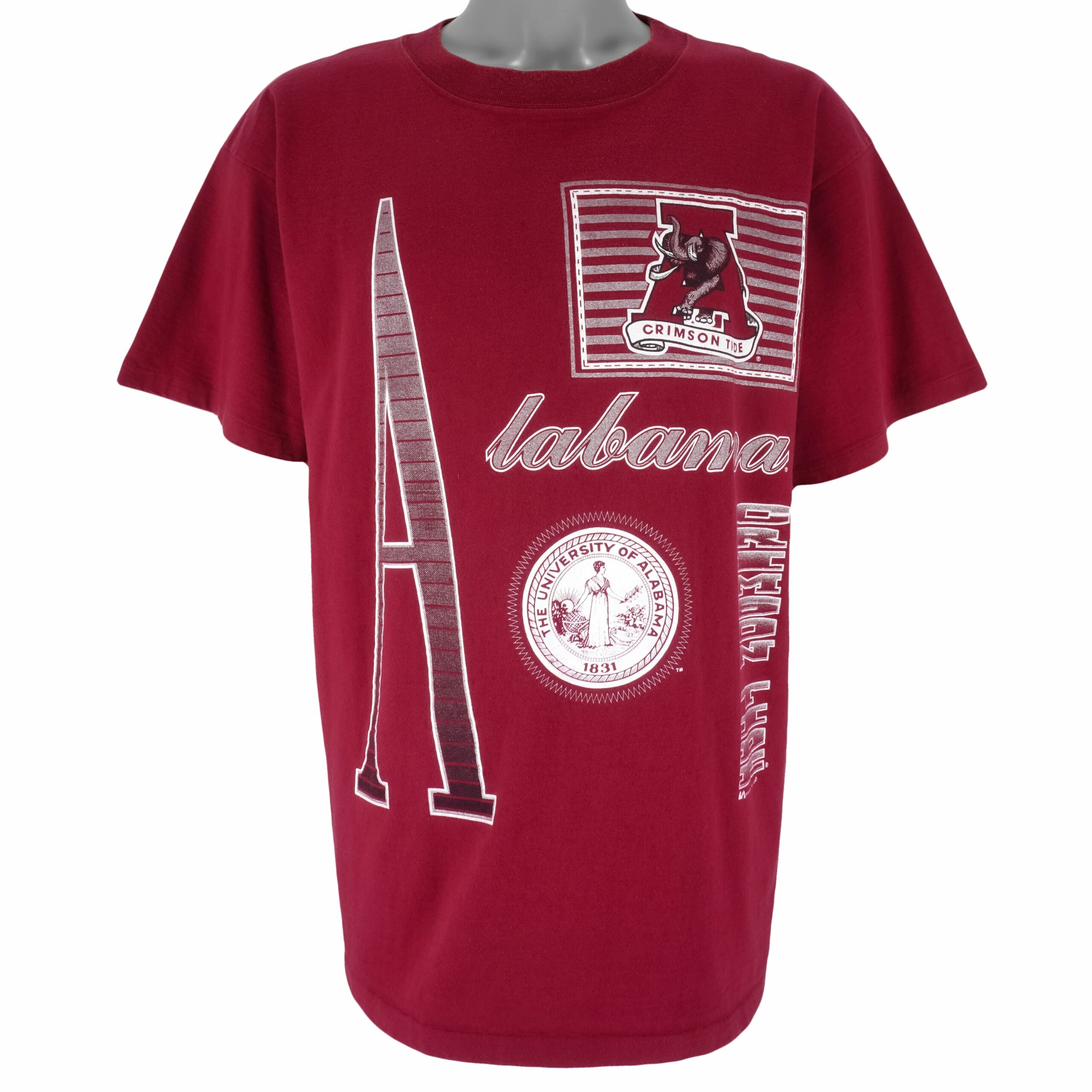 NCAA Alabama Crimson Tide T-Shirt 1990s Vintage Style Hoodie Sweatshirt Reprinted Full Size Gifts for Fans