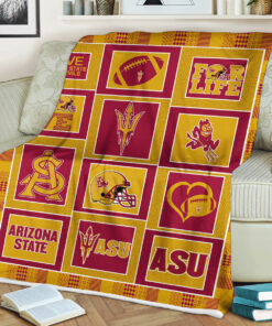 NCAA Arizona State Sun Devils Sherpa Fleece Blanket Gifts for Fans