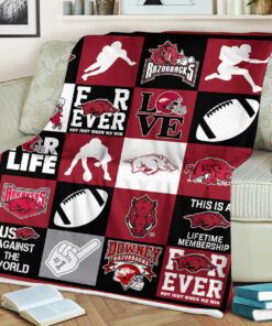 NCAA Arkansas Razorbacks Sherpa Fleece Blanket Football Fan Gifts