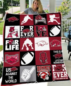 NCAA Arkansas Razorbacks Sherpa Fleece Blanket Football Fan Gifts