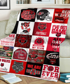 NCAA Arkansas State Red Wolves Sherpa Fleece Blanket Gifts for Fans