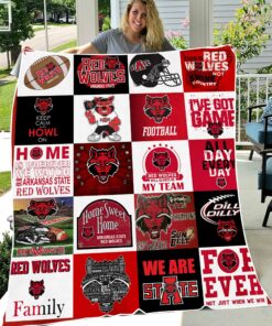 NCAA Arkansas State Red Wolves Sherpa Fleece Blanket Gifts for Fans