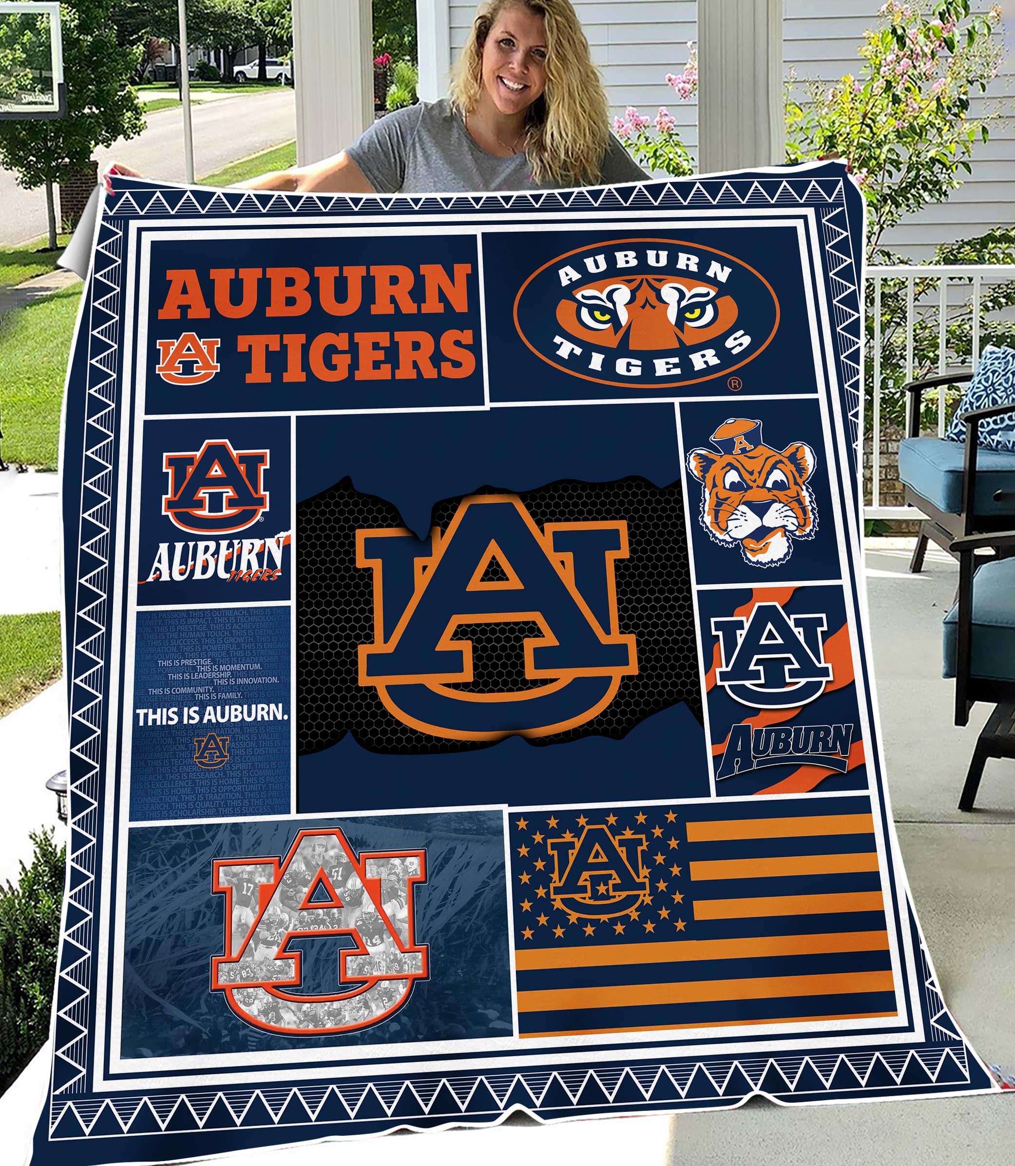 NCAA Auburn Tigers Sherpa Fleece Blanket Football Fan Gifts
