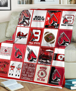 NCAA Ball State Cardinals Sherpa Fleece Blanket College Student Gift