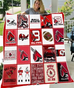 NCAA Ball State Cardinals Sherpa Fleece Blanket College Student Gift