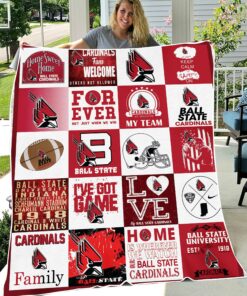NCAA Ball State Cardinals Sherpa Fleece Blanket Gifts For Fans