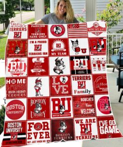 NCAA Boston University Terriers Sherpa Fleece Blanket College Student Gift