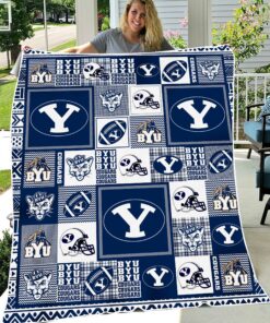 NCAA Byu Cougars Sherpa Fleece Blanket Gifts For Fans