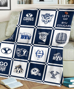 NCAA Byu Cougars Sherpa Fleece Blanket University Football Fan Gifts