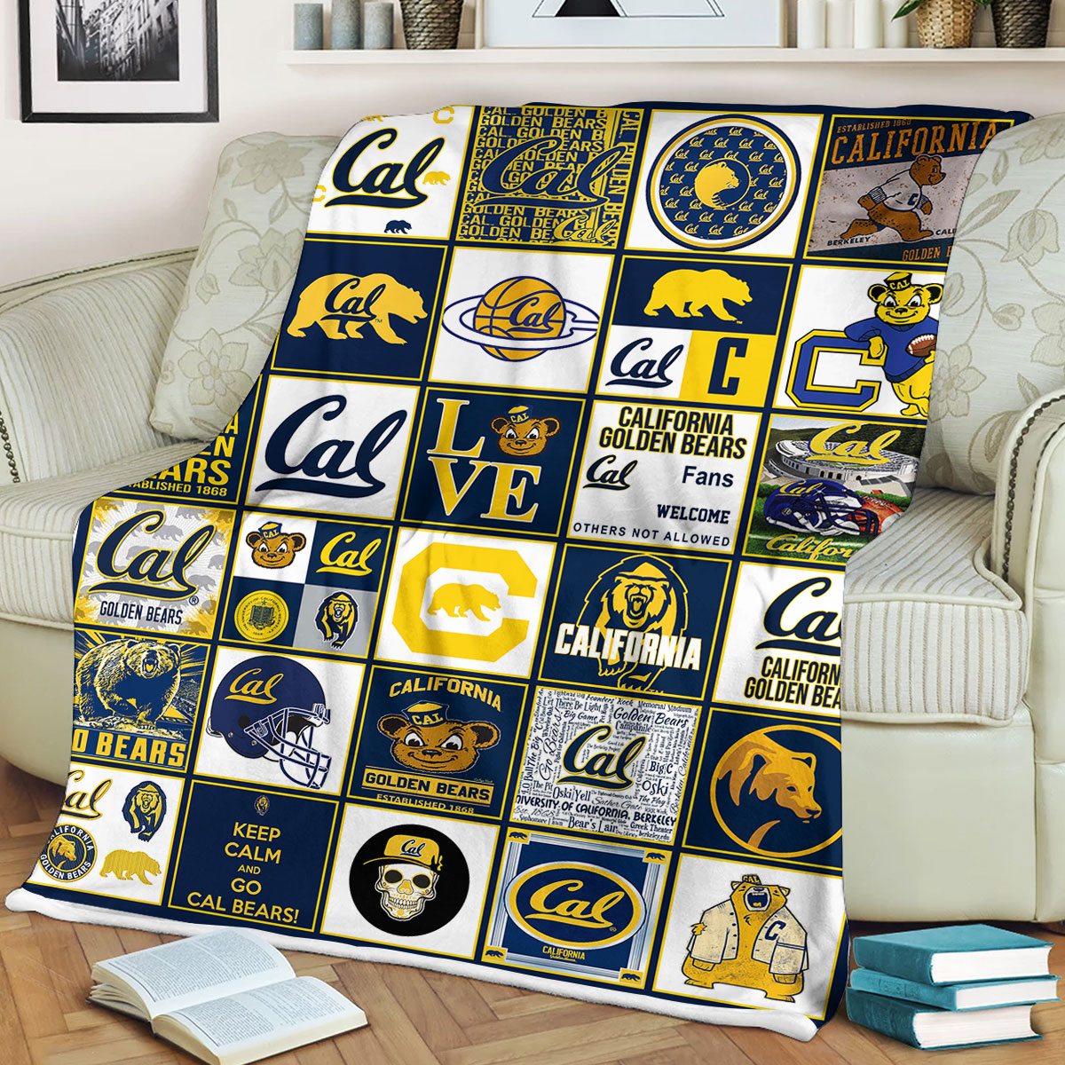 NCAA California Golden Bears Sherpa Fleece Blanket Gifts For Fans