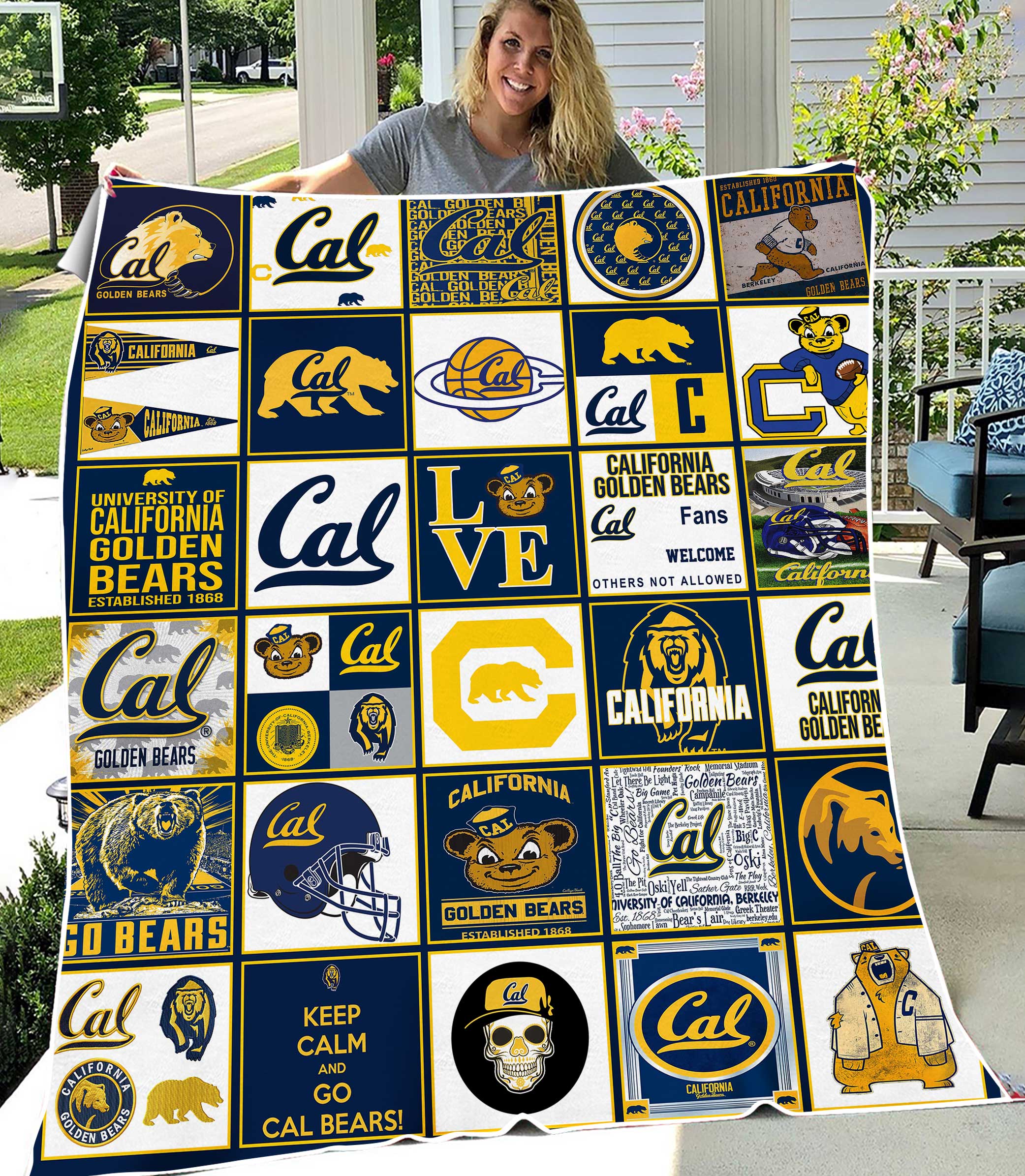 NCAA California Golden Bears Sherpa Fleece Blanket Gifts For Fans