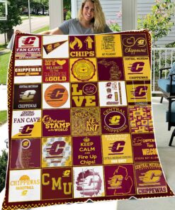 NCAA Central Michigan Chippewas Sherpa Fleece Blanket