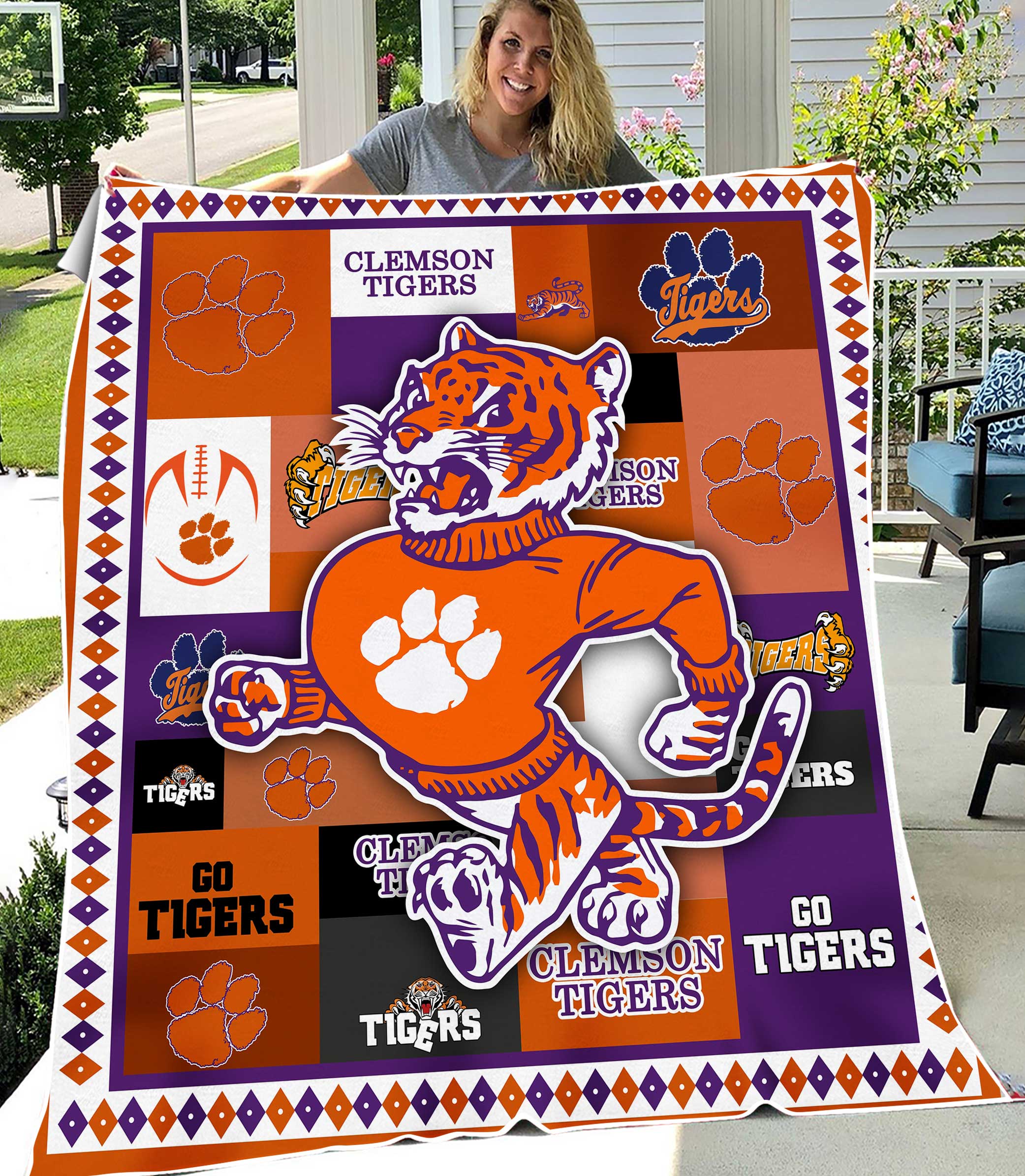 NCAA Clemson Tigers Sherpa Fleece Blanket