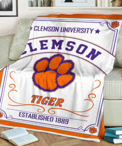 NCAA Clemson Tigers Sherpa Fleece Blanket Gifts For Fans