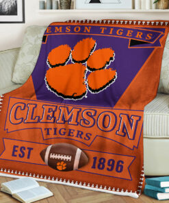 NCAA Clemson Tigers Sherpa Fleece Blanket University Football Fan Gifts