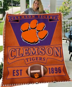 NCAA Clemson Tigers Sherpa Fleece Blanket University Football Fan Gifts