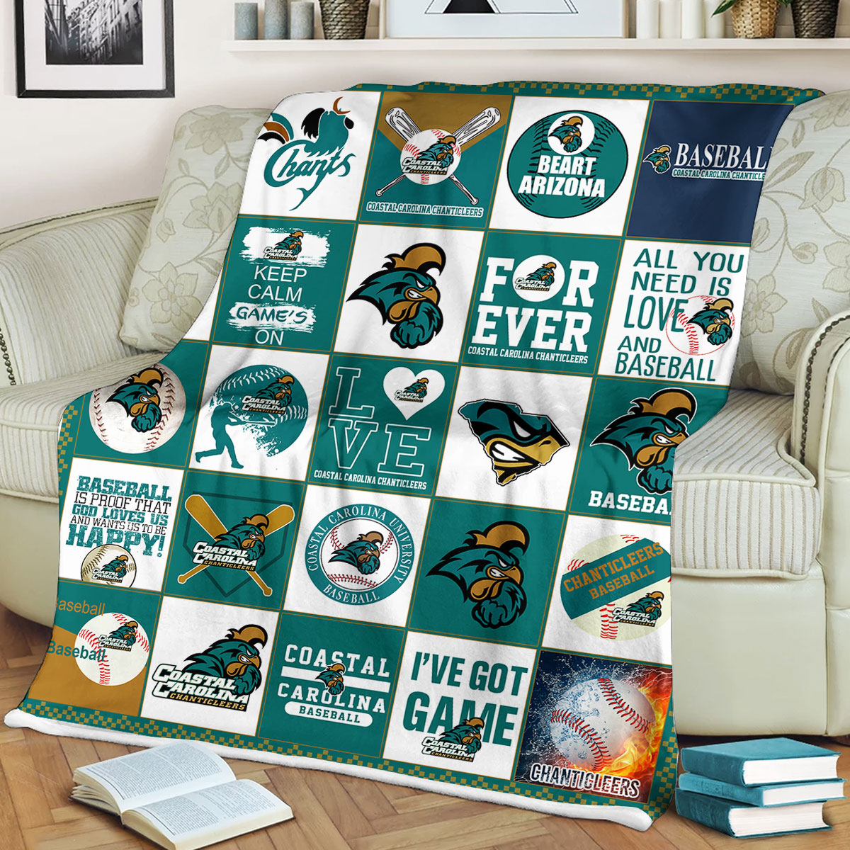 NCAA Coastal Carolina Chanticleers Sherpa Fleece Blanket