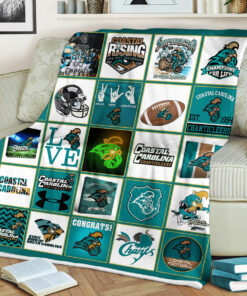 NCAA Coastal Carolina Chanticleers Sherpa Fleece Blanket Gifts For Fans