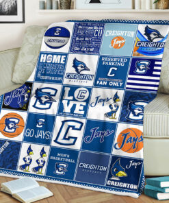 NCAA Creighton Bluejays Sherpa Fleece Blanket Gifts For Fans