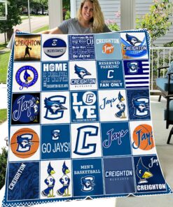 NCAA Creighton Bluejays Sherpa Fleece Blanket Gifts For Fans