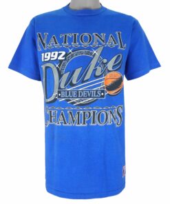 NCAA Duke Blue Devils National Champions T-Shirt 1992 Vintage Style Hoodie Sweatshirt Reprinted Full Size Gifts for Fans