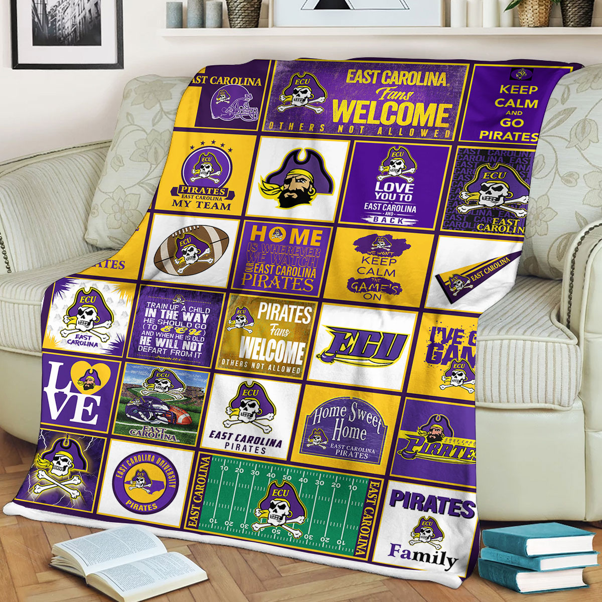 NCAA East Carolina Pirates Sherpa Fleece Blanket