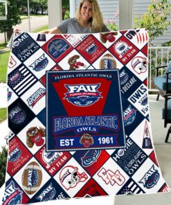 NCAA Florida Atlantic Owls Sherpa Fleece Blanket