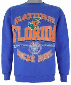 NCAA Florida Gators Sugar Bowl Crew Neck Sweatshirt 1992 Vintage Style Hoodie Sweatshirt Reprinted Full Size Gifts for Fans