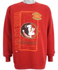 NCAA Florida State Seminoles Crew Neck Sweatshirt 1990s Vintage Style Hoodie Shirt Reprinted Full Size Gifts for Fans