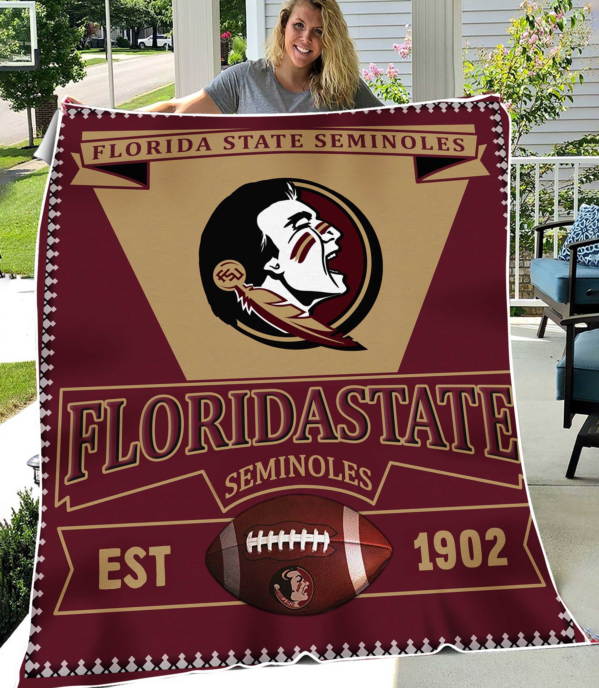 NCAA Florida State Seminoles Sherpa Fleece Blanket College Student Gift