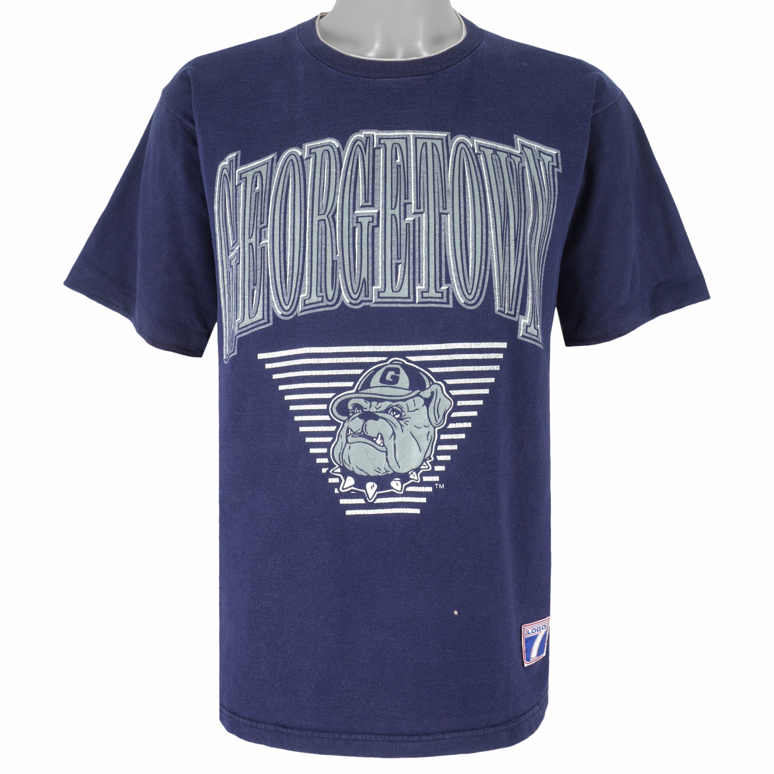 NCAA Georgetown Hoyas Spell-Out T-Shirt 1990s Vintage Style Hoodie Sweatshirt Reprinted Full Size Gifts for Fans