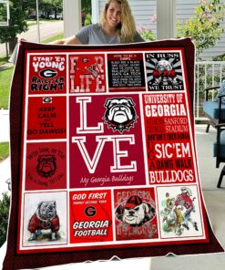 NCAA Georgia Bulldogs Sherpa Fleece Blanket Gifts for College Student