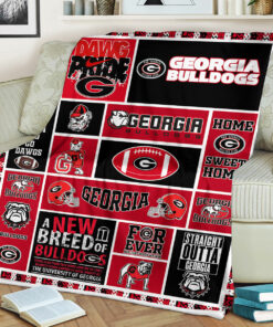 NCAA Georgia Bulldogs Sherpa Fleece Blanket University Football Fan Gifts
