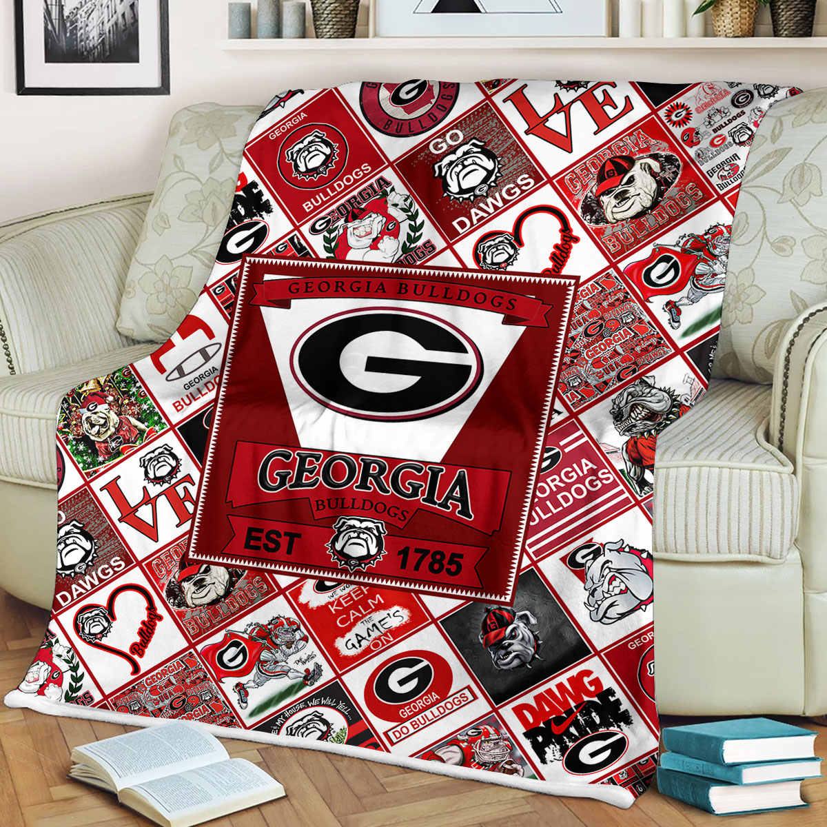 NCAA Georgia Bulldogs Univesity Sherpa Fleece Blanket Gifts for Fans