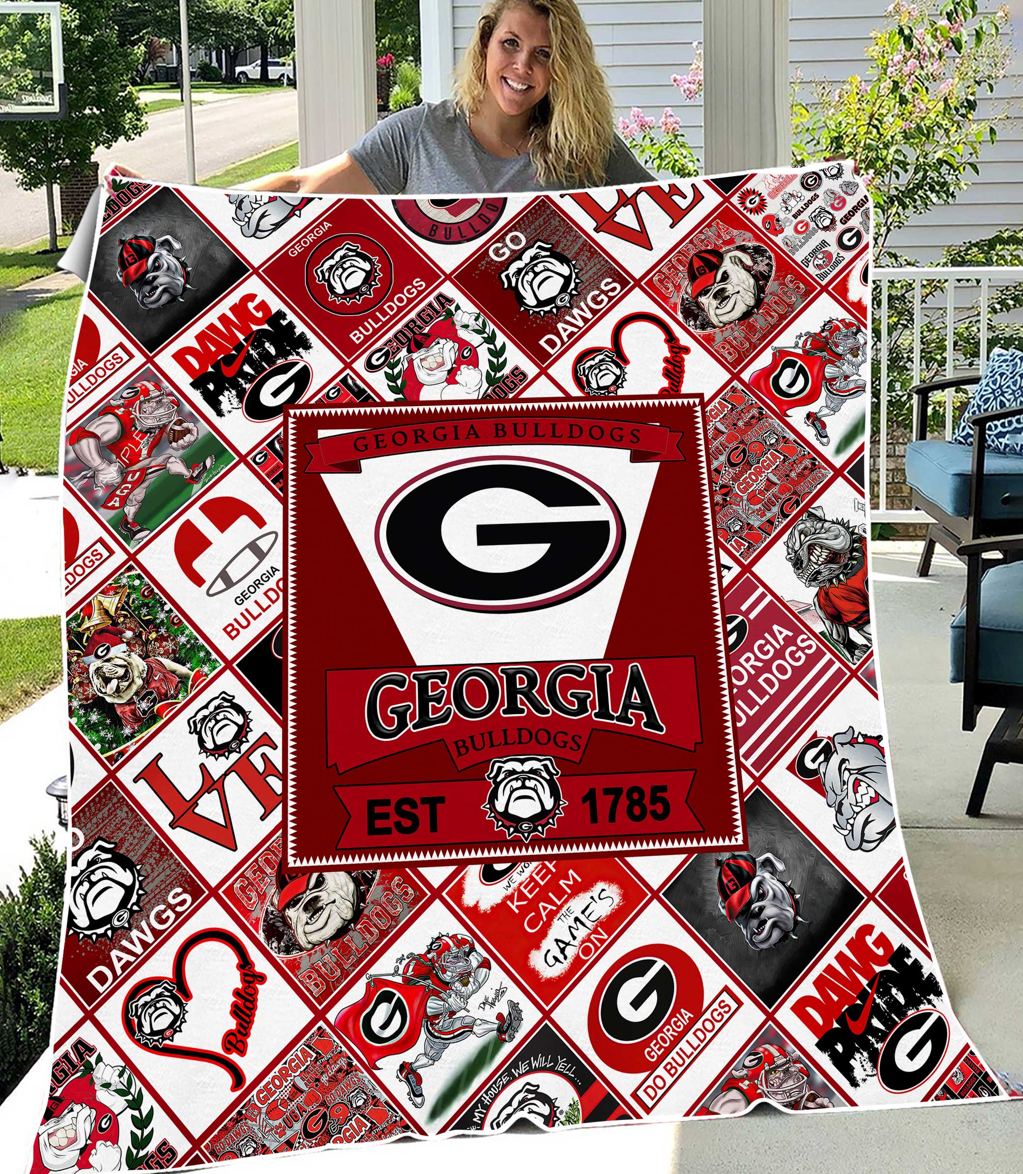 NCAA Georgia Bulldogs Univesity Sherpa Fleece Blanket Gifts for Fans