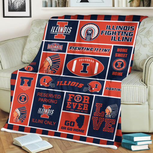 NCAA Illinois Fighting Illini Sherpa Fleece Blanket