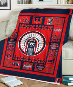 NCAA Illinois Fighting Illini Sherpa Fleece Blanket Gifts For Fans
