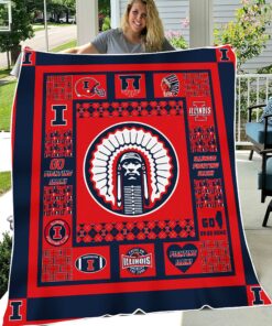 NCAA Illinois Fighting Illini Sherpa Fleece Blanket Gifts For Fans