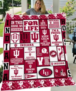 NCAA Indiana Hoosiers Sherpa Fleece Blanket College Student Gift