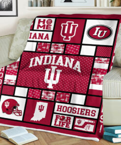 NCAA Indiana Hoosiers Sherpa Fleece Blanket Gifts For Fans