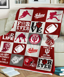 NCAA Indiana Hoosiers Sherpa Fleece Blanket University Football Fan Gifts