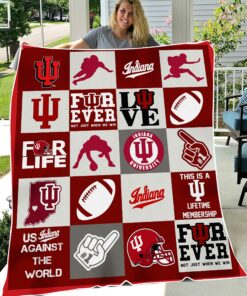 NCAA Indiana Hoosiers Sherpa Fleece Blanket University Football Fan Gifts